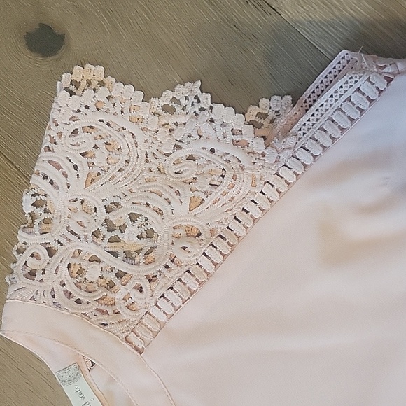 Altar'd State Pink Dress With Lace Sleeves Size Small - Picture 3 of 5